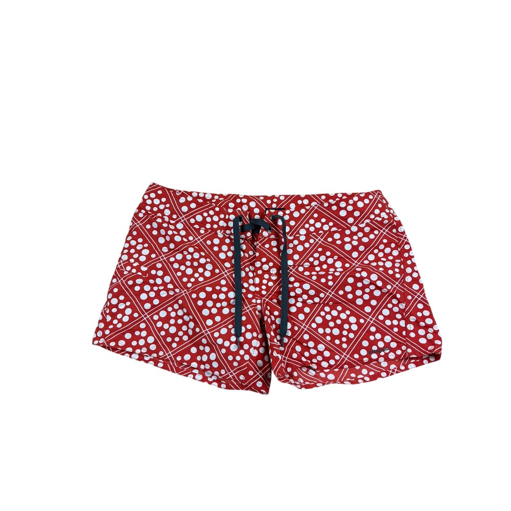 Patagonia Womens 8 Board Shorts Polka Dot Nylon Swim Trunks Drawstring 4" inseam